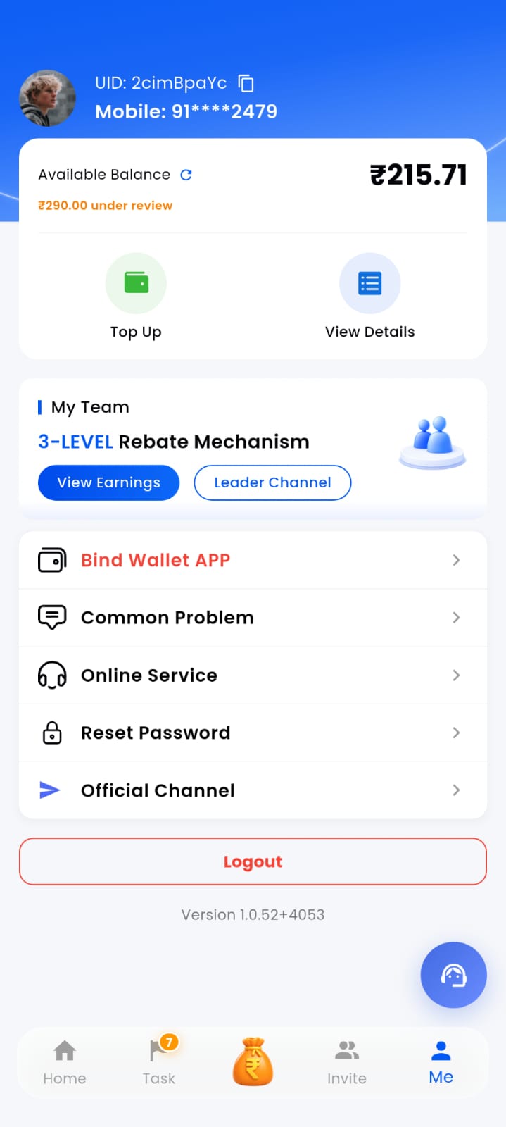 Gogowallet Account Dashboard Screenshot